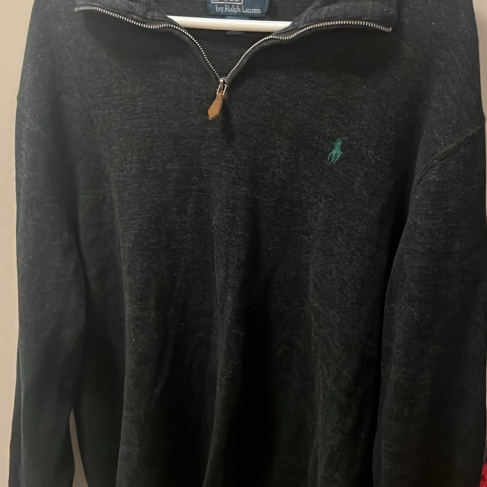 Ralph Lauren Black Half-Zip Sweater